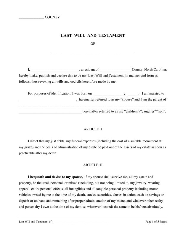 Connecticut Last Will and Testament